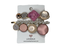 Mix & Match Pearl Hair Clip Pack - Pink