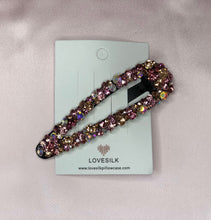 Large Glitter Snap Hair Clip - Pink