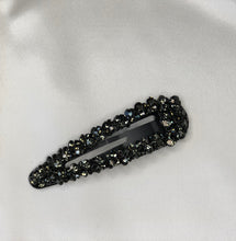 Large Glitter Snap Hair Clip - Charcoal