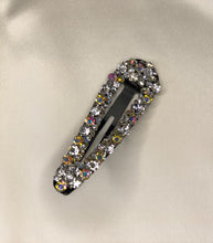 Large Glitter Snap Hair Clip - White