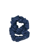Medium Silk Scrunchies - Navy Blue