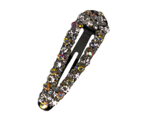 Large Glitter Snap Hair Clip - White