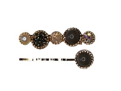 Mix & Match Pearl Hair Clip Pack - Charcoal